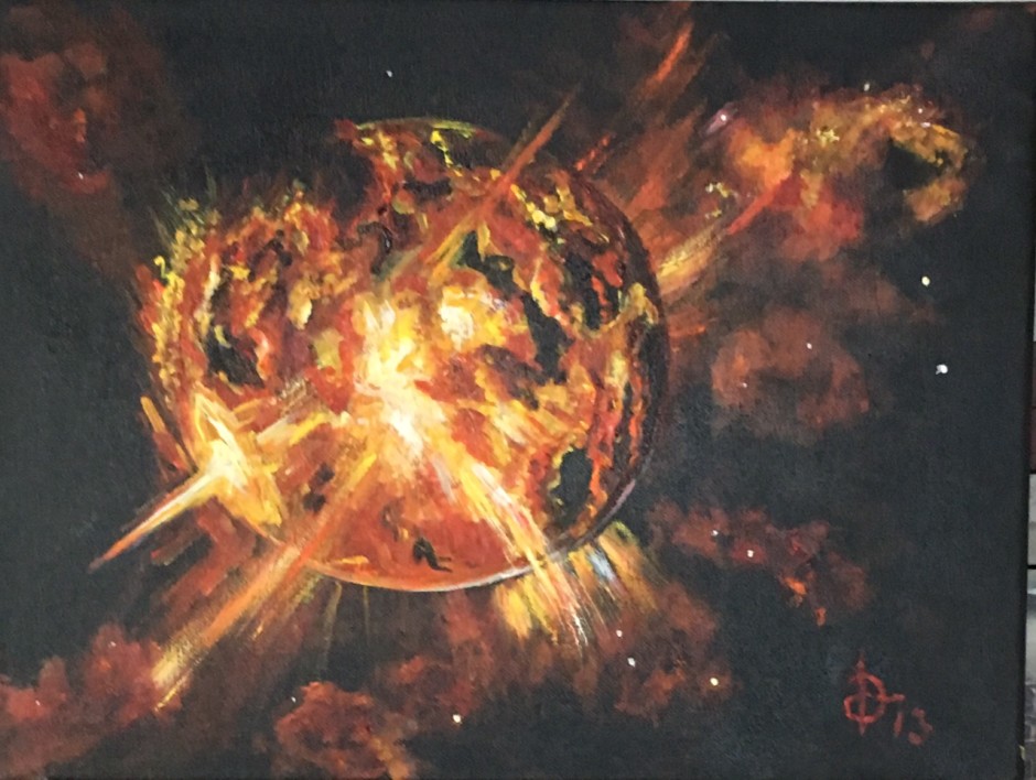 Eksplozija,  akril na platnu,  25×30,  2014