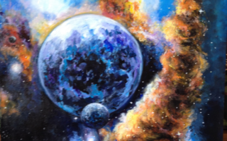 Duboki svemir, akril na platnu, 40×40, 2013.