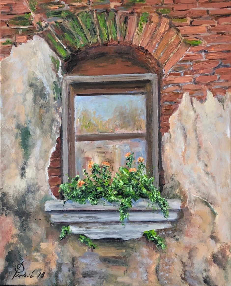 Stari prozor,  akril na platnu,  50×40,  2019