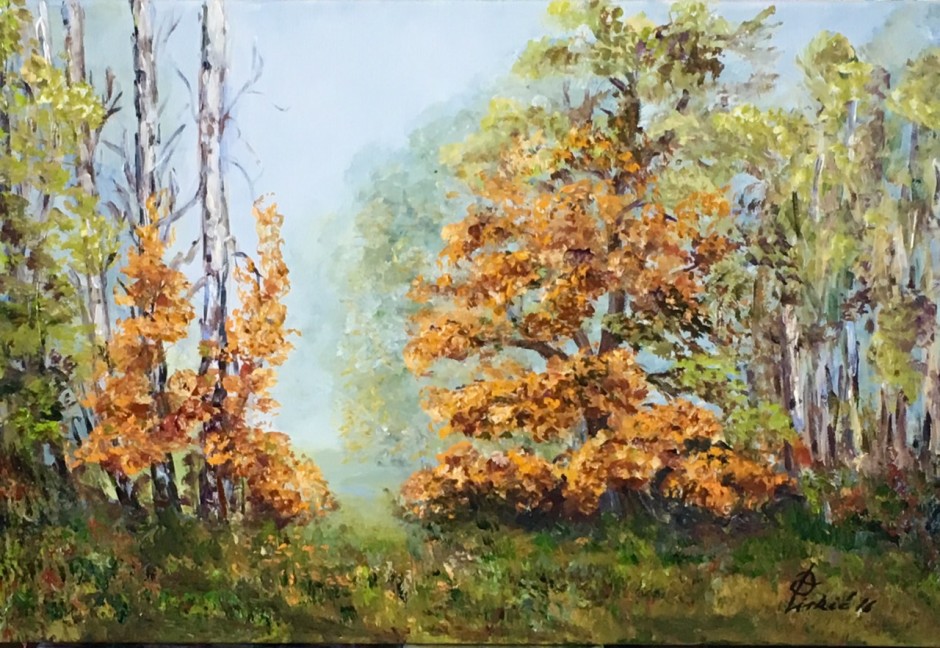 Jesenja magla,  akril na platnu,  40×60,  2016