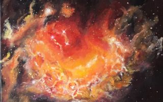 Nebula, akril na platnu, 40×40, 2017